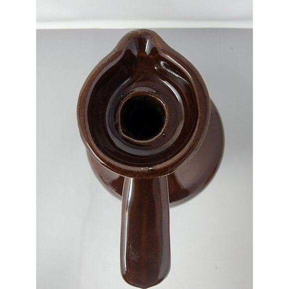 Vintage Two-Tone Brown & Cream Stoneware Jug With Handle Federal Law Stamp - Picture 5 of 11